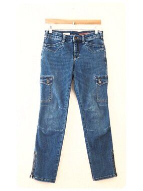 * Anthropologie Pilcro & Letterpress Slim Cargo Jeans with Zipper Hem sz 27